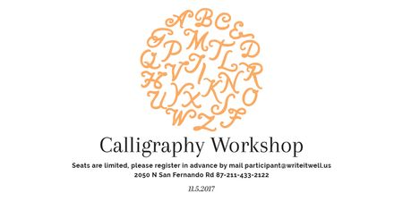 Calligraphy workshop Announcement Twitter Design Template