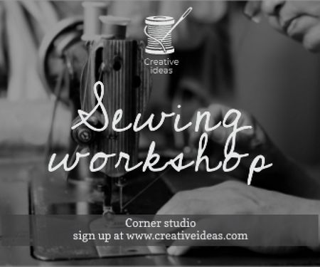 Sewing workshop advertisement Large Rectangle Πρότυπο σχεδίασης