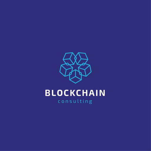 Blockchain Consulting Cubes Icon In Blue 