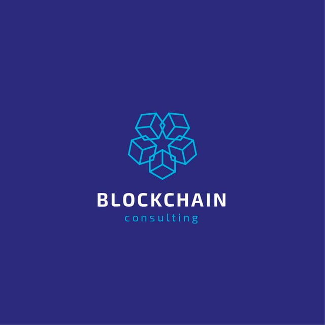 Blockchain Consulting Cubes Icon in Blue Logo tervezősablon