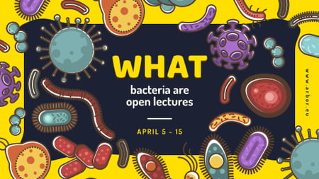Microbiology Scientific Event Bacteria Organisms FB event cover Design Template