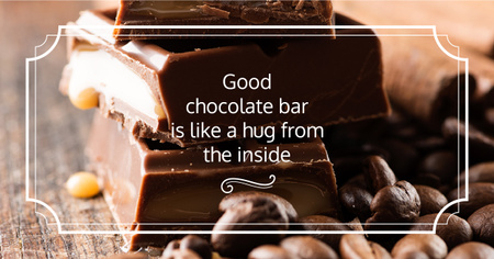 Szablon projektu Delicious Chocolate Bars with Quote Facebook AD