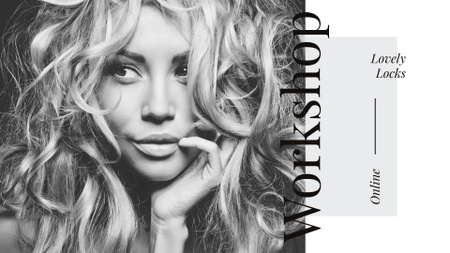 Platilla de diseño Curls Care Tips with Woman with Messy Hair FB event cover