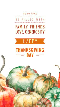 Boldog hálaadás napot a barátoknak és a családnak Instagram Story tervezősablon