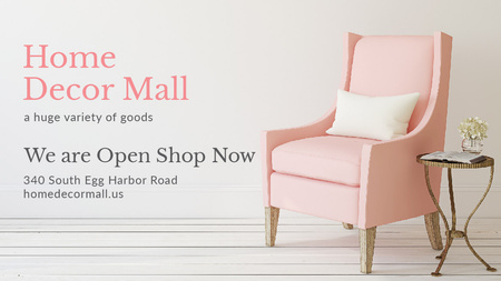 Plantilla de diseño de Furniture Store ad with Armchair in pink Title 