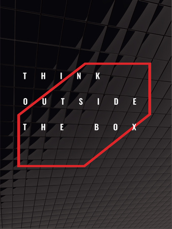Think outside the box Quote on black tiles Poster US Πρότυπο σχεδίασης