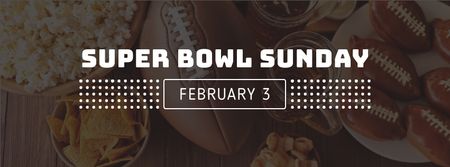 Super bowl Sunday Annoucement with cookies Facebook cover Πρότυπο σχεδίασης