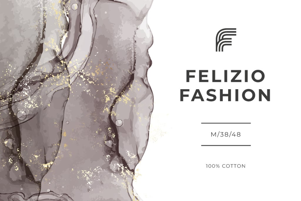 Fashion Brand ad on grey watercolor pattern Label – шаблон для дизайну