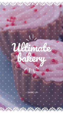 Bakery ad with Sweet Cupcakes in Pink Instagram Story – шаблон для дизайну