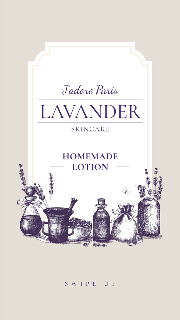 Designvorlage Homemade Cosmetics Ad with Purple Lavender für Instagram Story