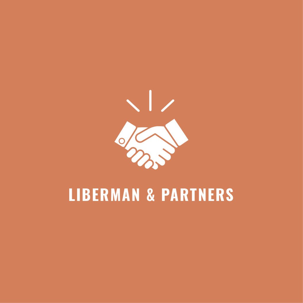 Financial Company with People Shaking Hands Icon Logo Šablona návrhu