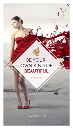 Template di design Beauty quote with Young attractive Woman Instagram Story