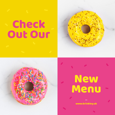 Delicious donuts with icing Instagram Design Template