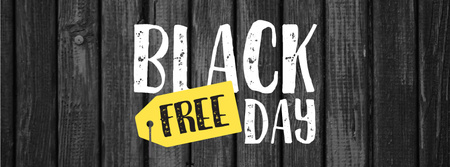Black Friday sale on wooden background Facebook cover tervezősablon