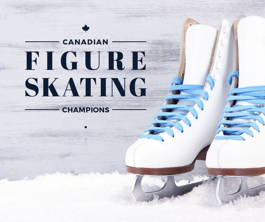 Figure Skating guide Pair of Skates Facebook Design Template