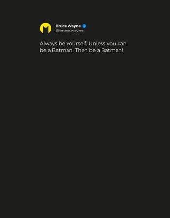 Inspirational Quote with Batman's Sign T-Shirt – шаблон для дизайну