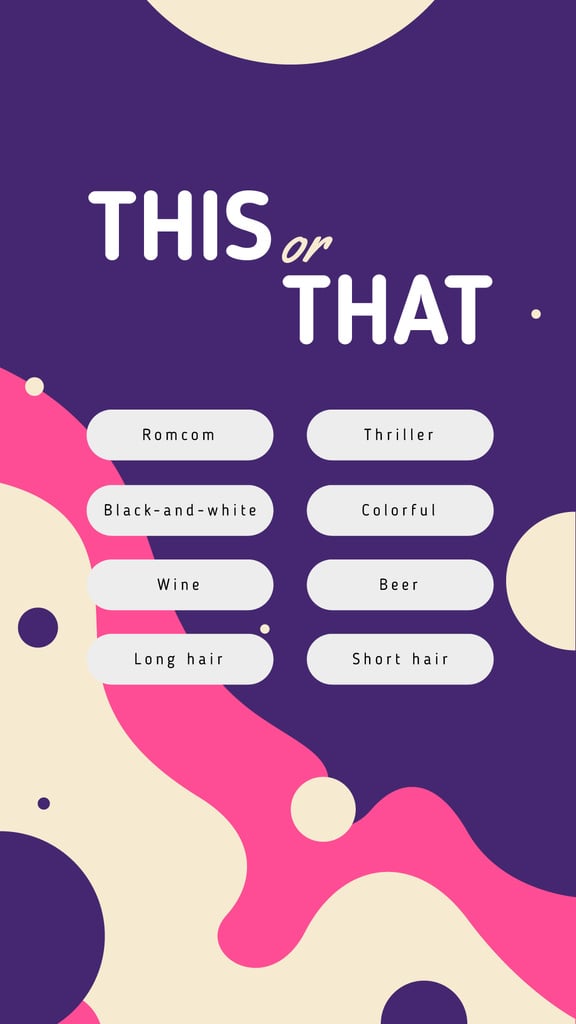 This or That Form on Colorful Spots Instagram Story – шаблон для дизайну
