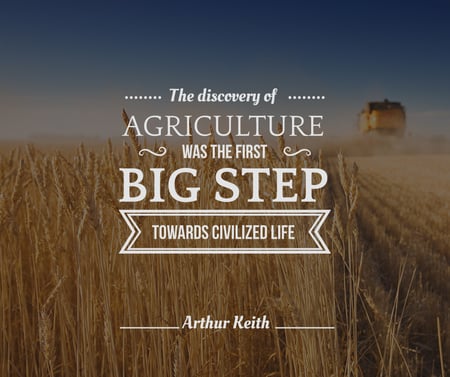 Inspirational Quote About Agriculture With Wheat Facebook Design Template