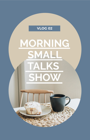 Cup of Coffee and Cake during Talk Show IGTV Cover Modelo de Design