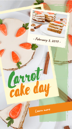 Ontwerpsjabloon van Instagram Story van worteltaart dag met wortelen