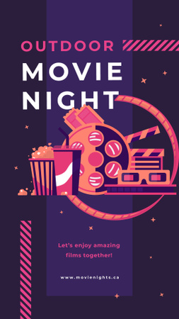 Movie night attributes Instagram Story Design Template