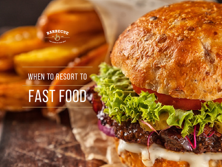 Fast Food Menu Tasty Burger Presentation Modelo de Design