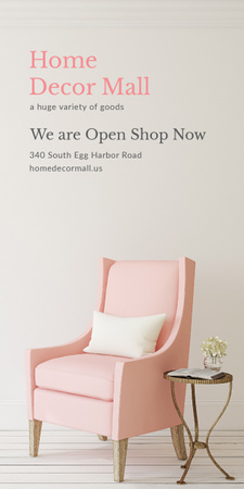 Furniture Store ad with Armchair in pink Graphic Design Template
