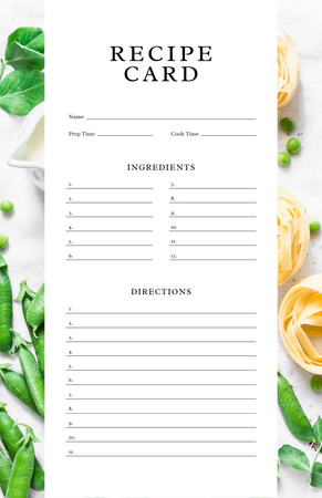 Peas and Raw Pasta Recipe Card – шаблон для дизайну