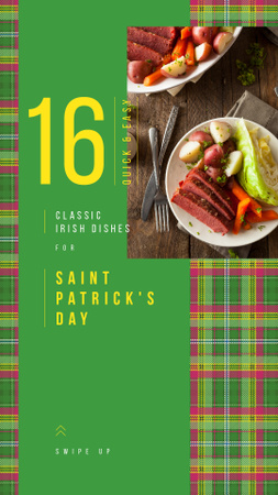 Saint Patrick's Day dinner Instagram Story Modelo de Design