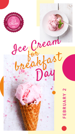 Sweet ice cream Day Instagram Story Design Template