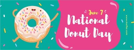Modèle de visuel Sweet glazed donut Day - Facebook cover