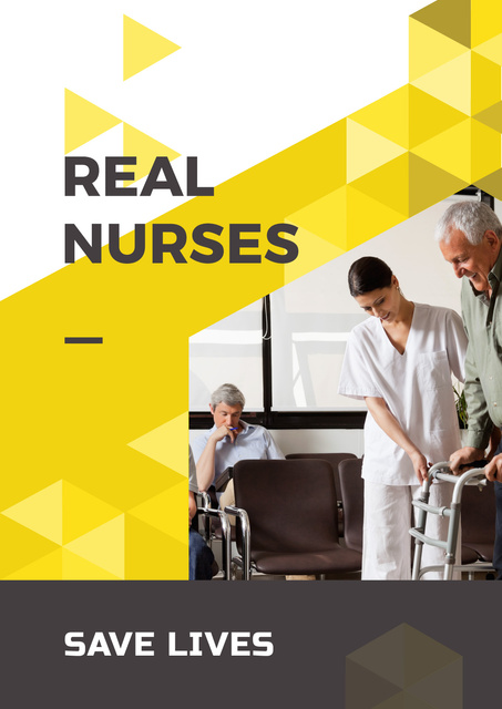 Modèle de visuel real nurses save lives poster - Poster
