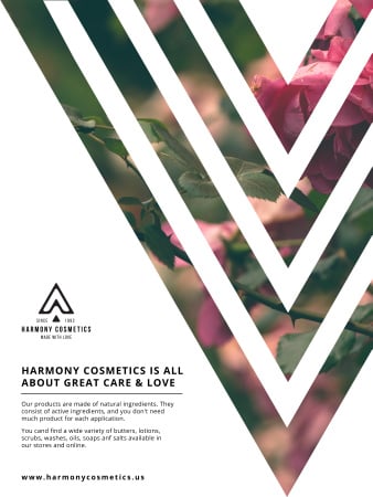 Cosmetics ad with Rose flower Poster US tervezősablon