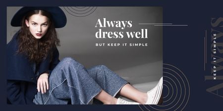 Template di design Young attractive woman in stylish clothes Image