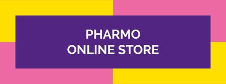 Drug Store Ad on colorful pattern Facebook cover Modelo de Design