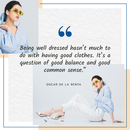 Fashion Quote Woman in Stylish Outfit Instagram – шаблон для дизайну