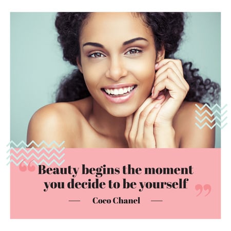 Beautiful Young Woman with Inspirational Quote Instagram Šablona návrhu