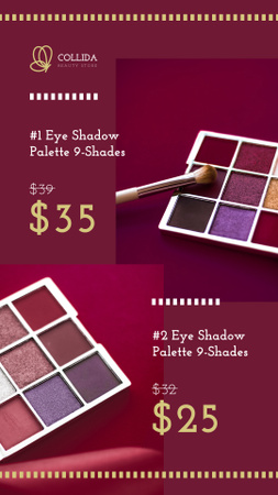 Palette with Colorful Eyeshadows Instagram Story tervezősablon