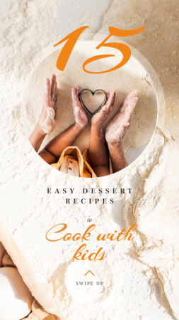 Mother and kid baking together Instagram Story Design Template