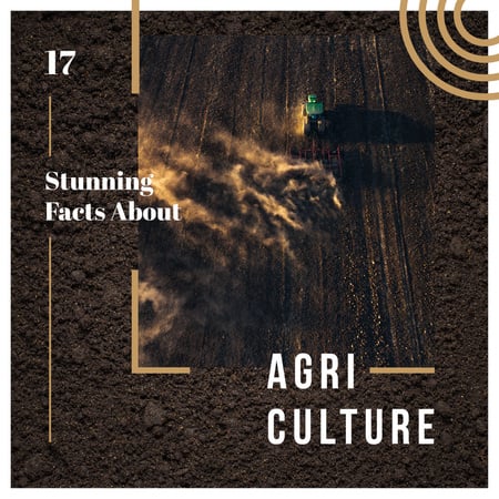 Exciting Set Of Facts About Agriculture And Tractor Working in Field Instagram AD Design Template