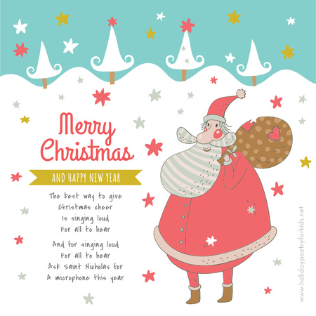 Plantilla de diseño de Christmas Holiday greeting Santa delivering Gifts Instagram AD 
