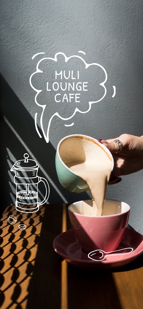 Pouring Coffee in cup Snapchat Geofilter Šablona návrhu