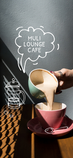 Ontwerpsjabloon van Snapchat Geofilter van Pouring Coffee in cup