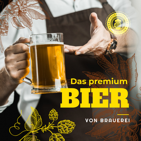 Platilla de diseño Oktoberfest Offer Beer in Glass Mug Instagram