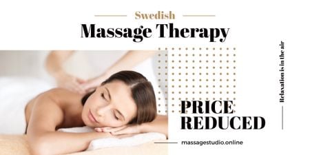 Woman at Swedish Massage Therapy Image Design Template