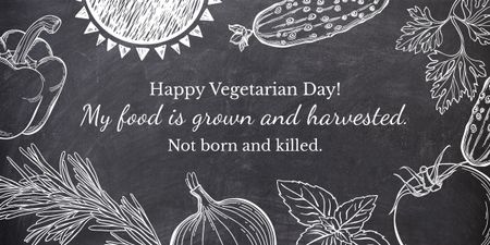 happy vegetarian day greeting card Image tervezősablon