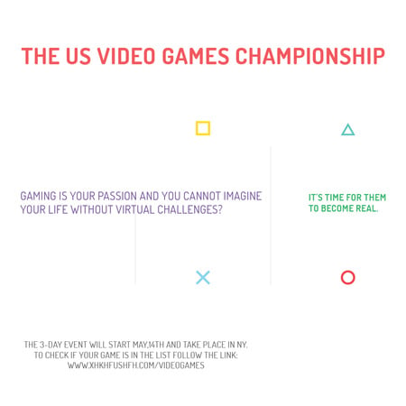 Video games Championship  Instagram Modelo de Design