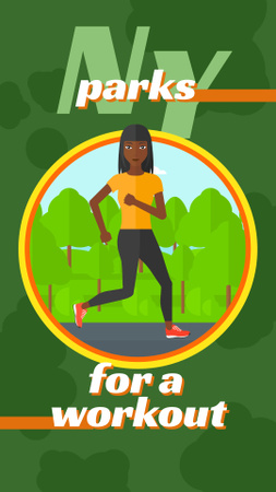 Woman running in park Instagram Story Design Template