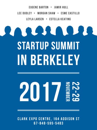 Platilla de diseño Startup Summit Announcement Businesspeople Silhouettes Poster US
