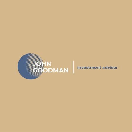Ontwerpsjabloon van Logo van Investment Company Ad with Globe Icon in Blue